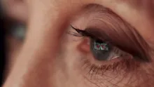 A slot machine reflected in an eyeball
